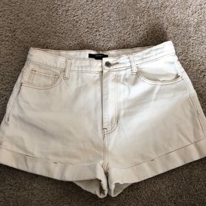 Forever 21 High waisted tan/rusted white shorts